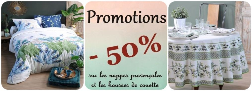 -50% sur les housses de couette Valdrôme et linge de maison Provençal